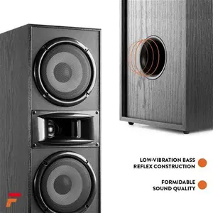 Floor Standing Tower Speakers - Fenton SHF700B 2X 6.5" Black