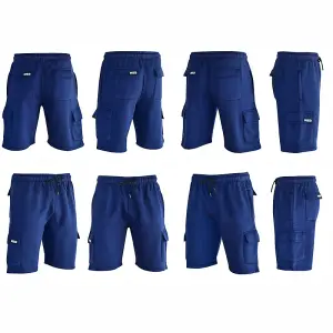 MS9 Mens Cargo Painter Decoration Jogging Fleece Work Shorts Tracksuit Cargo Shorts H15, Navy - M