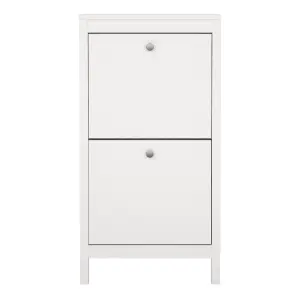 Madrid Shoe Cabinet 2 Flap Door White