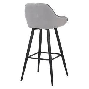 Hennen 76cm Bar Stool Black / Grey