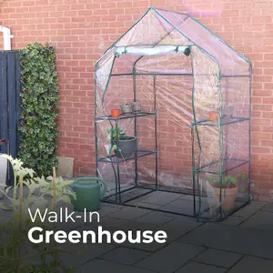 DIVCHI 3 Tier Walk In Greenhouse for Indoor & Outdoor Use  Durable Steel Frame  Clear PVC Cover  Ideal for Growing Vegetables