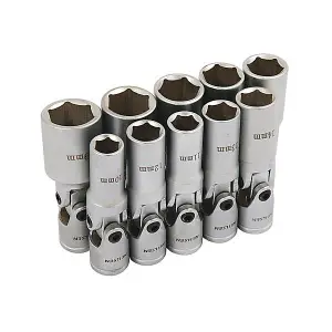 10pc Sockets With Universal Joints Deep 3/8in. Drive 10-19mm (CT2108)