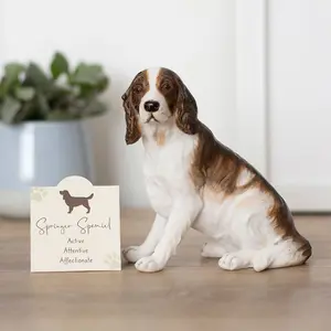 Springer Spaniel Dog Ornament with Mini Standing Sentiment Card