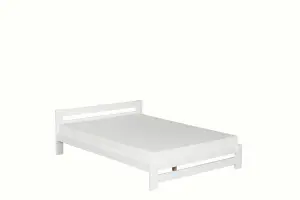 Solid Pine wood Xiamen Bed Frame (Mattress/Drawers not Included) - 4ft Small Double White