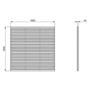 1.8m x 1.81m Contemporary Slatted Fence Panel - Anthracite Grey - Pack of 3