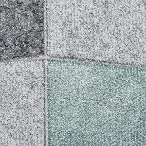 Handmade Geometric Grey/Green Rug-160cm X 220cm