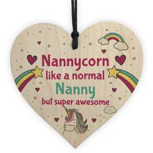 Gift For Nanny Birthday Christmas Wooden Hanging Heart Unicorn Sign Gift For Her Thank You