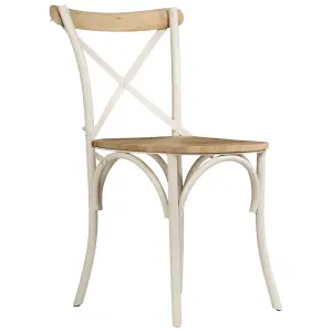 Berkfield Cross Chairs 2 pcs White Solid Mango Wood