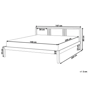 Wooden EU Double Size Bed Light VANNES