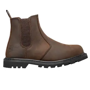 Grafters Mens Safety Chelsea Boots Brown (7 UK)