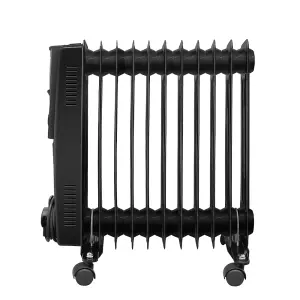 Right Radiators Oil Filled Radiator 11 Fin 2500W Electric Portable Heater 3 Heat Thermostat Black