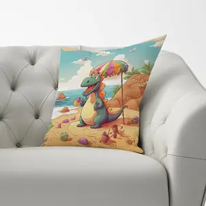 Dragon On A Beach Holiday Cushions 33cm x 48cm