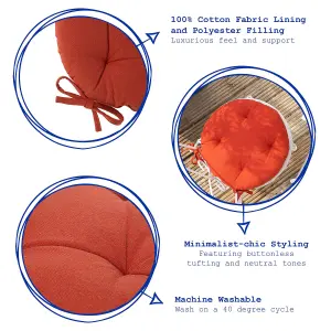 Harbour Housewares - Round Garden Chair Seat Cushions - Paprika - Pack of 4