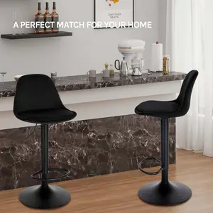 Kovary Swivel Adjustable Height Stool (Set of 2) Black