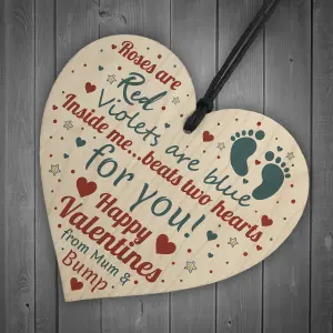 Red Ocean Valentines Gift For Him Boyfriend Husband Wooden Heart Daddy To Be Gifts From Bump Keepsake Plaque