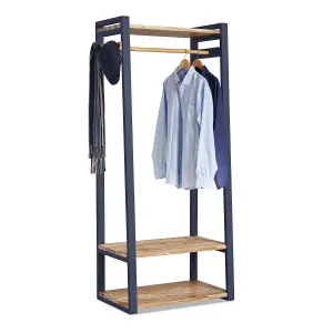 Florence Navy Blue Open Wardrobe with Shelves