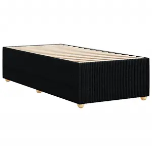 Berkfield Bed Frame without Mattress Black Single Fabric