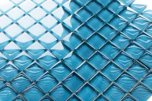 Glass mosaic on mesh for bathroom or kitchen 300mm x 300mm - Sapphire seas