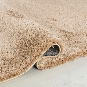 Wadan 120x170cm Light Beige Shaggy Rug, Rectangular Soft Touch Thick Pile Modern Area Rug, Rugs for Living & Bedroom Non Shedding