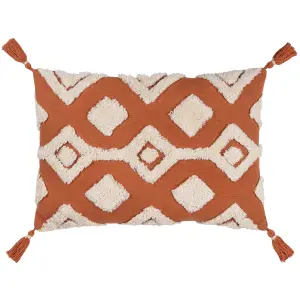 furn. Dharma Tufted 100% Cotton Polyester Filled Cushion