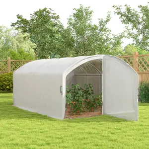 Outsunny 4 x 3 x 2m Polytunnel Greenhouse with Door, UV-resistant PE Cover