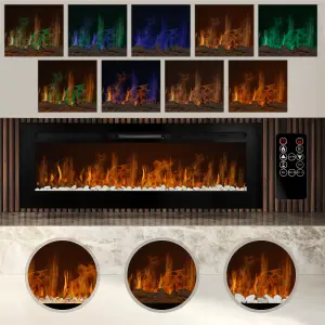 MonsterShop 60" Electric Inset Fireplace