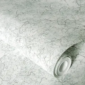 Galerie Azulejo Light Blue Bento Distressed Marble Crackle Wallpaper Roll