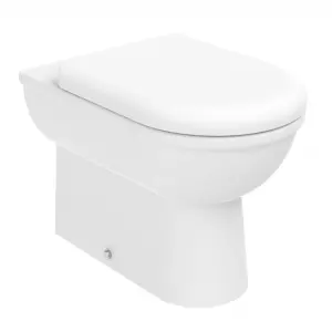 D Shape Back to Wall Toilet Pan Soft Close Seat & WRAS Concealed Cistern Set - Side Entry - Chrome Plate