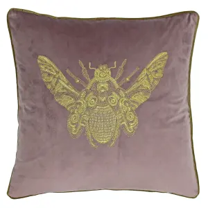 Paoletti Cerana Embroidered Velvet Feather Rich Cushion