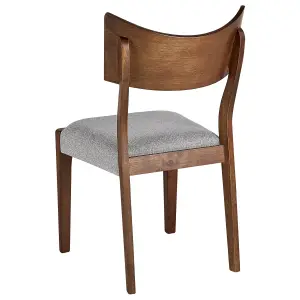 Set of 2 Dining Chairs EDEN Rubberwood Light Grey