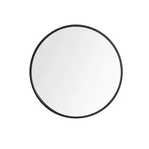 Mccollister Metal Flat Wall Mirror Matt Black / 61cm H x 61cm W