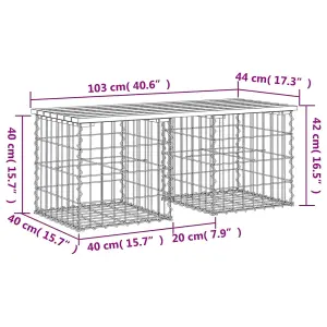 Berkfield Garden Bench Gabion Design 103x44x42 cm Solid Wood Pine