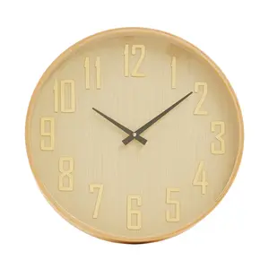 Interiors by Premier Functional Natural Wall Clock, Sleek And Sturdy Wall Clock For Kitchen, Versatile Clock For Indoor Outdoor