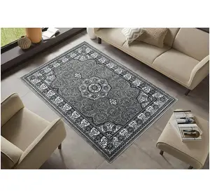 Wadan 200x290cm Light Grey Tabriz Royal Rug, 10mm Soft Pile Oriental Rug, Washable Area Rugs, Royal Tabriz Rug for Home and Office