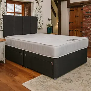 Pearl Orthopaedic Comfort Sprung Divan Bed Set 6FT Super King 4 Drawers  - Naples Slate