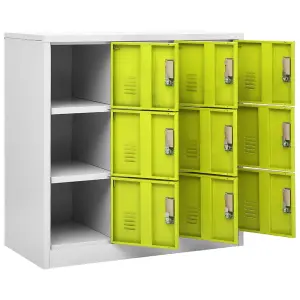 Berkfield Locker Cabinets 2 pcs Light Grey and Green 90x45x92.5 cm Steel