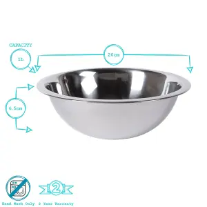 Argon Tableware Stainless Steel Mixing Bowl - 1L