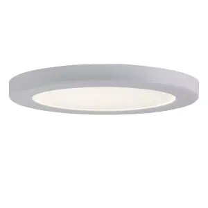 Luminosa Stratusdisc Adjustable CCT IP44 18W Surface Mounted Downlight Matt White Textured