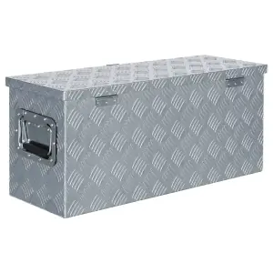 Berkfield Aluminium Box 76.5x26.5x33 cm Silver