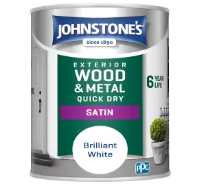 Johnstone's Exterior Quick Dry Satin Brilliant White - 750ml