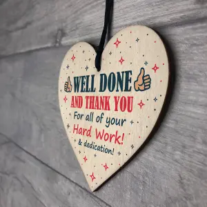 Novelty Gift For Teacher Nurse Carer Volunteer Wooden Heart Thank You Gift For Him Her