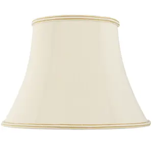 14" Bowed Oval Handmade Lamp Shade Cream Fabric Classic Table Light Bulb Cover