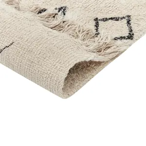 Cotton Area Rug 160 x 230 cm Beige SOMEK