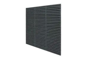 1.8m x 1.8m Contemporary Double Slatted Fence Panel - Anthracite Grey - Pack of 5