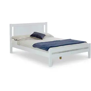 Rest Relax Grace Solo White Wooden Bed Frame