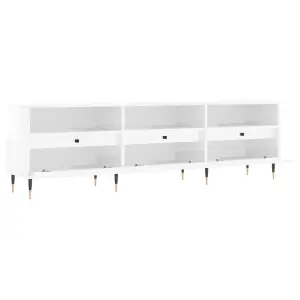 Berkfield TV Cabinet High Gloss White 150x30x44.5 cm Engineered Wood