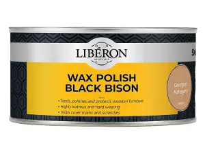 Liberon Black Bison Wax Paste for Georgian Mahogany - 500ml Quality Wood Finish