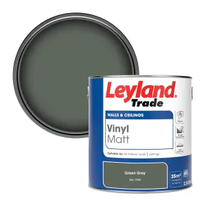 Leyland Trade Vinyl Matt Walls & Ceilings Emulsion Paint Green Grey (RAL 7009) 2.5L