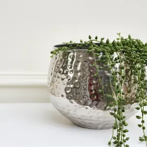 Melody Maison Silver Hammered Metal Planter