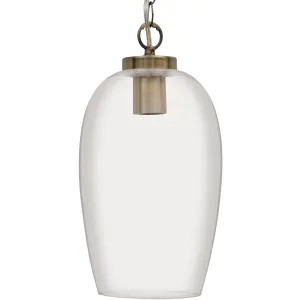 GoodHome Rochford Vintage Satin Antique brass effect Pendant ceiling light, (Dia)170mm